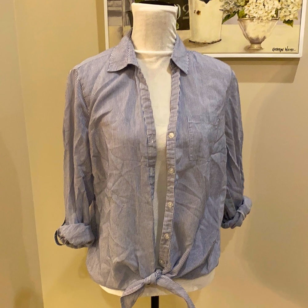 The Limited striped button down with tie bottom